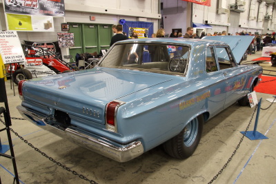 Light blue 65 Dodge with a Hemi under the hood