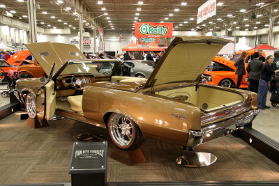 Hemi under the hood of the 65 Dodge