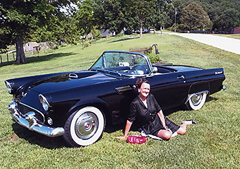 Betty with her 1955 Tbird