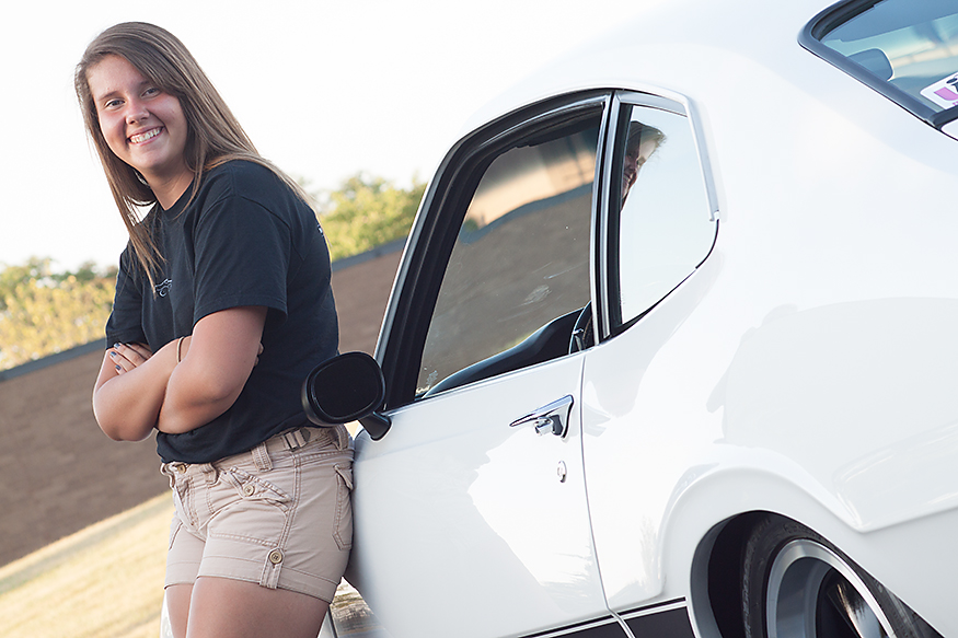 Ellie Wolk with her 70 Maverick