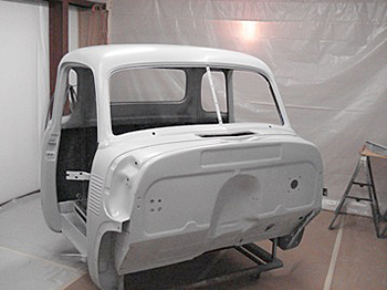 Linda Kitchens cab in primer