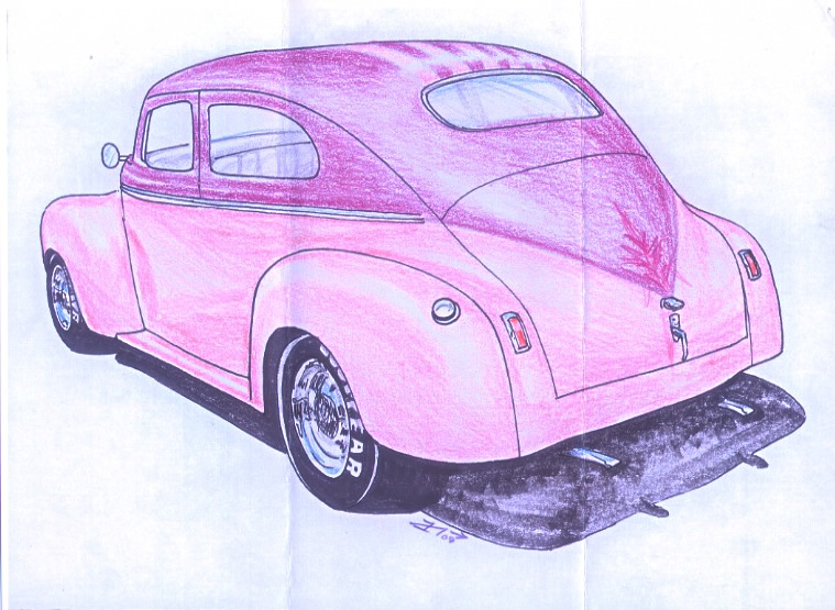 Shirley's '40 Plymouth drawing