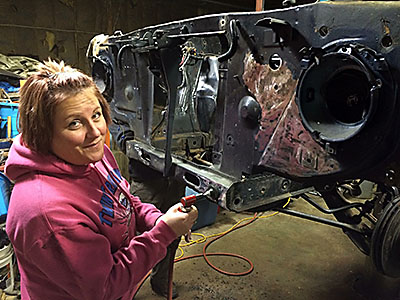 Samantha working on front end